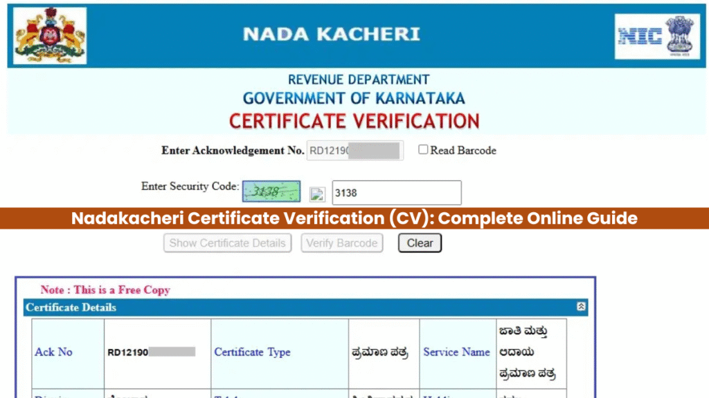 Nadakacheri Certificate Verification (CV): Complete Online Guide
